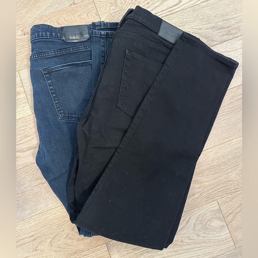 Burberry Men's Slim Jeans in Black and Dark Blue